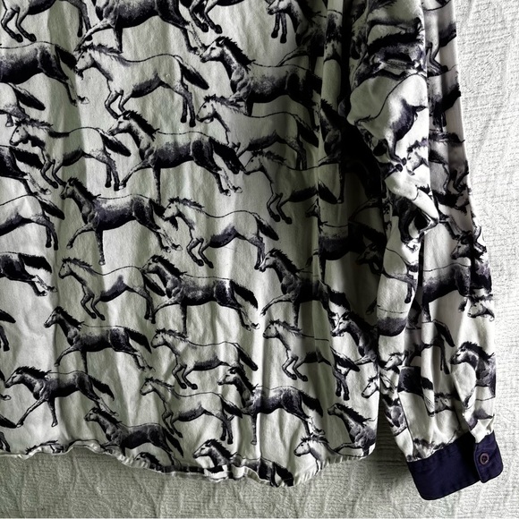 Vintage Adobe Rose 1995 Shirt Womens Large Western Horses Allover Print Purple - Picture 12 of 16